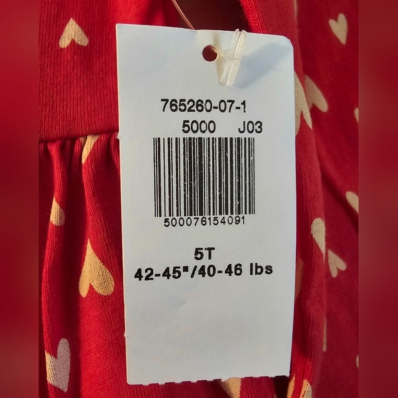 Old Navy Long-Sleeve Dress in Red Hearts - Picture 4 of 5